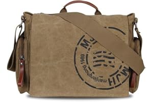 Minetom Homme Sacoche Sac Bandoulière Toile Voyage Besace Vintage École Plein Sport Occasionnels Loisir Sacoche Rétro Pack