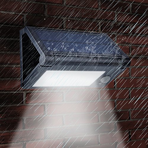 32 LED Solarleuchte mit Bewegungsmelder, Solar Wandleuchte / Bewegungssensor Solarlampe / Solar Außenleuchte mit Zaunlampen Für Patio, Plattform, Yard, Kampierendes Faltbares Wasserdichtes (Schwarz) Solar Wall Lights - 5
