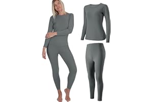 INNERSY sous Vetement Thermique Femme Haut Manches Longues Pantalon Chaud & Léger Ensemble Ski Hiver