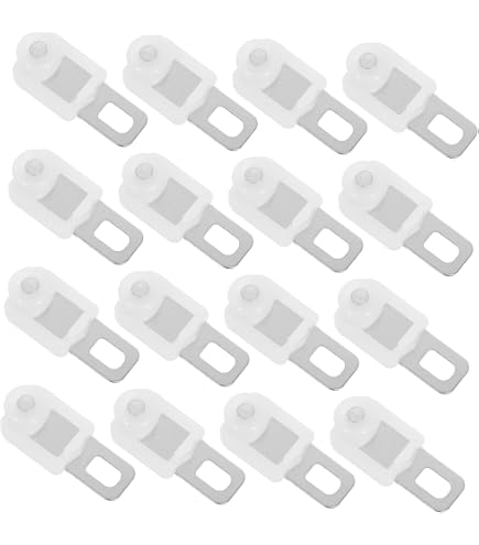 20 Galets Roulettes Rideaux Coulissants Plastique Blanc - Diamètre 9mm