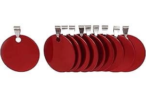 ‎NANTUN Runde Aluminium-Erkennungsmarken, DIY gravierte Katzen- und Hundemarken, personalisierte Haustier-Identitätsnamen, leere Hundemarke zum Selberschnitzen, Durchmesser 3 cm, Rot, 30 Stück