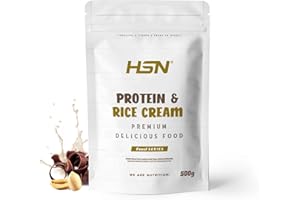 HSN Crema de Arroz Proteica | Chocolate Cacahuete 500g = 10 Tomas por Envase | Whey + Caseína + Harina de Arroz Pregelatinizada | Sin Azúcares Añadidos | No-GMO, Vegetariano, Sin Gluten