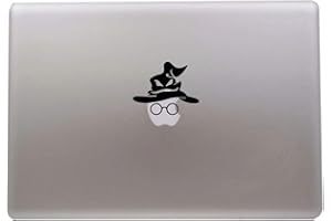 JUST GO ONLINE Adesivo MAGO - HARRY POTTER CAPPELLO PARLANTE- - PER TUTTI I MODELLI DI Mac Book Apple 13-15-17 - - ADESIVO PER QUALSIASI COMPUTER ANCHE NON MAC BOOK - COLORE NERO Cod. 1248