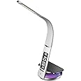 i-Smt LED Table/Desk Lamp with Wireless Charging, Eye Protection with 9 Lighting Mode, Display of Calendar, Time, Alarm and Temperature, Adjustable gooseneck Arm, Base with Neon