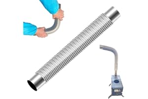 BLO2BIRO Stainless Steel Chimney Pipe, Adjustable Vent Hose, Metal Stove Pipe, Chimney Liner Bend Replacement Pipes, Wall Pipe Flue Chimney Extension, for Wood Log Burning Stoves