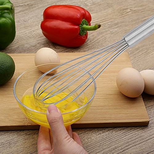 Küchen Schneebesen, Ishua Edelstahl Ballonschneebesen, Eier, Milch. Küchenutensil zum Mischen, Schlagen und Rühren, Set 8 Zoll + 10 Zoll + 12 Zoll - 3