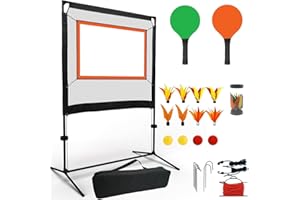 HOLDONELIGHT All-in-One Portable Paddle Game Set with Net – Combines Pickleball, Badminton & Pingpong, Easy Setup for Backyard, Park, Beach, Indoor & Outdoor Fun