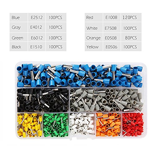 800 Stecker Crimpzange Set, GOCHANGE Zwinge Crimper Zange mit 800 Aderendhülsen Kabelschuhe Tool Kit, 0.25-6.0mm Crimpwerkzeuge für isolierte unisolierte Aderendhülsen Ratsche Kabelschuhe - 7