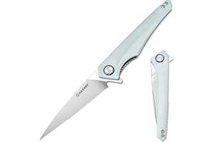 Harnds Qingluan Coltello pieghevole con lama in acciaio D2 e manico in G10 con clip da tasca per l'avventura all'aperto Coltello da campeggio (Ciano)