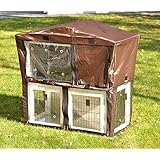 nanook Schutzhülle Hasenstall Kaninchenstall für Serie Idefix natur und grau, wetterfest, 90 x 50 x 100 cm