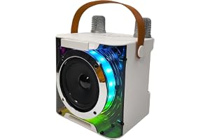 Funien Karaokemaskin med 2 trådlösa mikrofoner BT-mikrofon och KTV-högtalare med RGB-ljuseffekter, lätt bärbar mikrofon, bärbart karaokesystem, födelsedagspresenter till födelsedag, fest kl