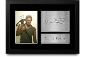 HWC Trading Norman Reedus A4 Gerahmte Signiert Gedruckt Autogramme Bild Druck-Fotoanzeige Geschenk Für The Walking Dead Tv-Show-Fans