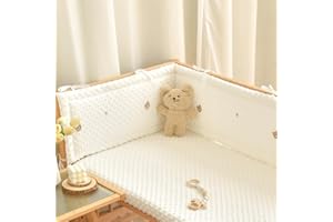 GYCF Borde del Amortiguador, Suave Transpirable Cojín De Blanda, Fácil De Instalar, Protección Integral Chichoneras Blanda para Decoración De Habitaciones,A05,180x28CM