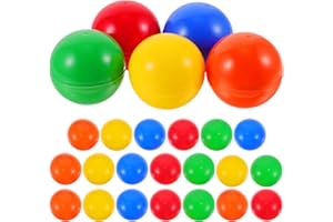 jojofuny 25 Stück Lotterie Kugeln Lottobälle Spielbälle Acrylkugeln Plastikkugeln Kapseln zum Öffnen Lotterie Ball Geschenkbox für Partyspiele Gewinnspiele Familienspiele Bunt