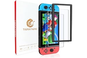 tigratigro [3 Stück Displayschutz für Nintendo Switch, 6,2 Zoll, gehärtetes Glas, HD, 9H Härte, 0,3 mm[mit einfach zu installierenden Werkzeugen]
