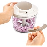 Paslanmaz 3 Bı&ccedil;aklı İpli Rondo, Sebze Meyve Kuruyemiş İ&ccedil;in Taşınabilir Manuel &Ccedil;ekmeli Doğrayıcı, Hızlı Pratik ve Ergonomik, P