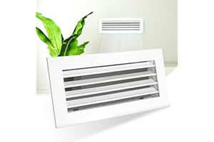 Ralertreik Rejilla Impulsión Blanca Lamas Horizontales Móviles para Aire Acondicionado Salida de Aire Orientable (300x100 mm)