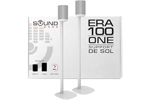SOUND BASS Support sur Pied ERA100, Lot de 2 (2 pièces), Compatible avec Les Enceintes Sonos Era 100, Sonos One ou Play:1, Accessoires Inclus. Conçu au Royaume-Uni, Double, Paire (Blanc)