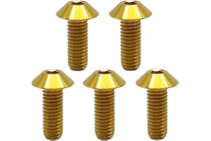 RISON-TITANIUM RISON Lot de 5 boulons à tête bombée en titane pour parapluie M5 x 12 mm