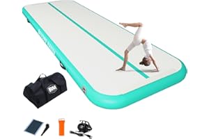 BEYOND MARINA Air Gymnastics Tumble Track 4 inches Thickness Inflatable Tumbling 10ft/13ft/16ft Air Mats for Home Use Training/Cheerleading/Yoga/Water with Electric Pump