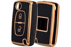 OFFCURVE Funda Llave Coche Carcasa Llaves, TPU Funda Mando Coche Carcasa Mando para Citroen C1 C2 C3 C4 C5 Picasso Peugeot 107 206 207 307 308 406 407 607 2/3 Boutons