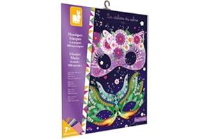 Janod - Beutel Mosaik Masken - Les Ateliers du Calme - Set für kreative Freizeitbeschäftigungen für Kinder - Entwicklung von Feinmotorik und Konzentration - Ab 7 Jahren, J07956, Mittel