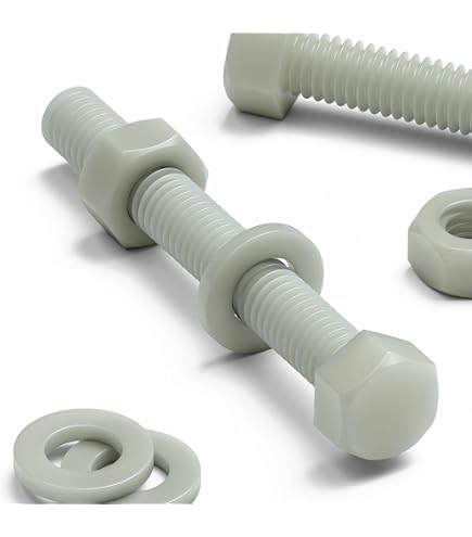 50 X Testa Esagonale In Super Nylon, M8 X 30mm, Rinforzato Con Riempimento In Vetro, Viti Macchinari, Dadi E Bulloni Di Plastica, Rondelle - 4