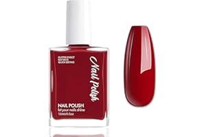 VIRELLAY Nagellack Rot - 15Ml Glänzend Nagellack Schnelltrocknend - Ungiftiger Nagelack auf Wasserbasis für Frauen - Peel off Nail Polish für Nail Art Regular Nagelack (Red)