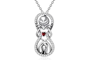 Roontin Nightmare Before Christmas Jack and Sally - Collar hipoalergénico para mujer, esposa, novia, hija, Zinc