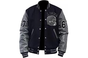 Aksah Fashion Tom Hardy Venom Varsity Męska kurtka | czarno-szara kurtka z wełnianymi i skórzanymi rękawami