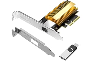 WAVLINK 10G Base-T PCIe Network Card, 10000/5000/2500Mbps PCI Express Ethernet Adapter with AQC113 Controller, 10G Nic for Windows 11/10 & Linux with Low Profile Bracket