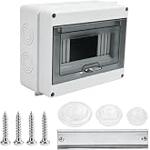Vexnaro IP65 Surface Fuse Box, Distribution Box 1 Row 8 Modules with Lockable Lid, ABS PC Frame for Wet Environments, Outdoor