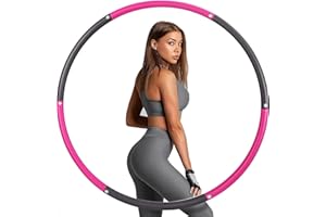 PEBBLE HUG Weighted Fitness Hula Hoop, Exercise Ring with 37-inch Diameter for Boys, Girls, Kids, and Adults, Fun Home Workout Equipment, Portable And Adjustable, Detachable Sections