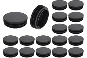 QUARKZMAN 18pz Tappo in Plastica Rotondo Adatto ID 41-46mm Tappi Estremità Tubi Neri Cuscinetti Inserti Gambe Mobili Gommini Sedie Protezione Pavimenti Divani Tavoli Mensole OD 48mm