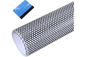 NewL Car Headlight Tinting Black Perforated Vinyl Film Wrap Car/Home Window Film Sticker Decals Come with Blue Scraper (30cm x 107cm)