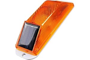 Aolyty Luz de advertencia estroboscópica solar, IP54 Impermeables, inalámbrica, Baliza intermitente, Barricada Construcción, Señales de carretera, Luces de tráfico Flash (Amarillo)