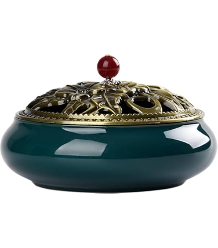Porta Zanzare A Spirale In Metallo Vintage Con Coperchio E Spazzola - Supporto Per Incenso Antizanzare Da Campeggio (Nero/Rame)