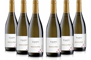 Canti - White D.O.C.G. Sparkling Wine, Moscato d'Asti 5,5%, Italian Grape Variety from Piemonte, Fruity and Sweet Taste, 6x750 ml