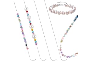 HSYTEK Lot de 6 aiguilles à perles pour enfiler des perles, cadre à tisser de perles incurvées, en acier inoxydable, perles florales à enfiler pour l'artisanat et les bijoux