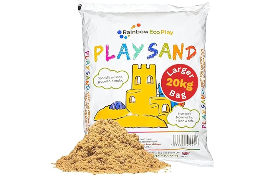 Rainbow Eco Play Sand - 20kg Natural, Non-Toxic Sand for Kids - Sandpit, Building, Sensory Play