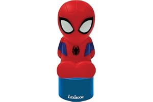 Lexibook, Spider-Man, Nattlampa och högtalare för barnrummet, Färgskiftande, mjukt ljus, batteridriven, Blå/Röd, NS01SP