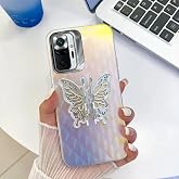 Zebana Xiaomi Redmi Note 10 Pro Max ile Uyumlu Kılıf Zebana Standlı Kelebek Silikon Kılıf Desen 2