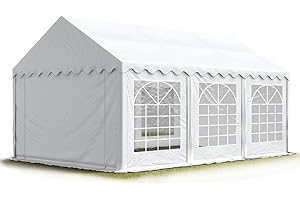TOOLPORT Party-Zelt Festzelt 4x6 m Garten-Pavillon -Zelt PVC Plane 700 N in weiß Wasserdicht