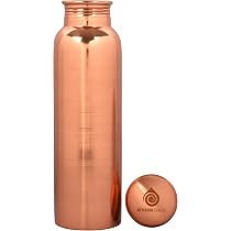 Ayurvedische Kupfer-Wasserflasche 1000 Ml – Rein, Handgraviert, Mit Tragetasche & Gesundheitsfördernd