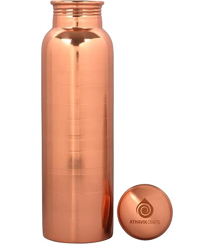 Borraccia in rame da 900 ml, a prova di perdite, design ayurvedico per benefici per la