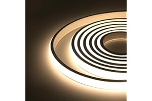 HEGEHE Flexible COB Neon Strip, 288 LEDs/m, IP65 Waterproof Silica Gel LED Rope Light for Home Kitchen Bedroom Outdoor Decor(1m, Natural White)