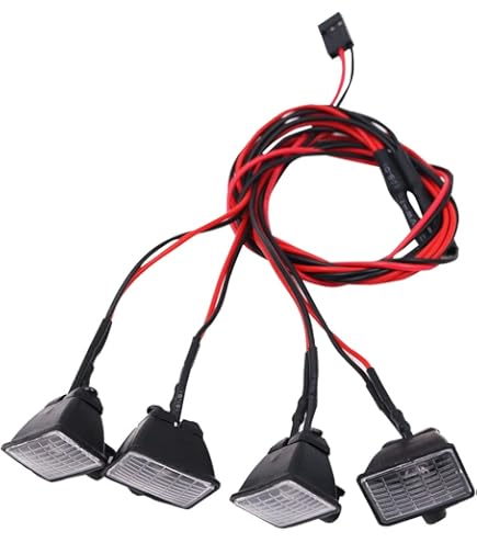 AXspeed 4 Luces LED Redondas RC Con Cubierta Para Coche 1/10 TRX-4 Axial SCX10 Tamiya CC01 D90 TF2