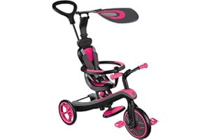 Globber VEGB0000632-110, Triciclo e drenaggio tutto in uno, Trike Explorer 4 in 1, colore: Rosa, Taglia Unica
