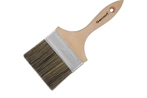 GENIXART Double Thick Chip Paint Brush, 4 inch / 100mm Stain Brushes for Painting Walls and Fence Staining, Wooden Handle Masonry Paintbrush for Varnish, Paste, Gesso and Limewash