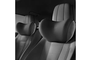 XPJBKC Car Headrest Pillow, 2 Pieces Car Neck Pillows for Driving, Cars Seat Headrest for Relieving Neck Fatigue, car Seat Pillows with Soft Memory Foam, Cars Pillow for Passenger or Driver, Black